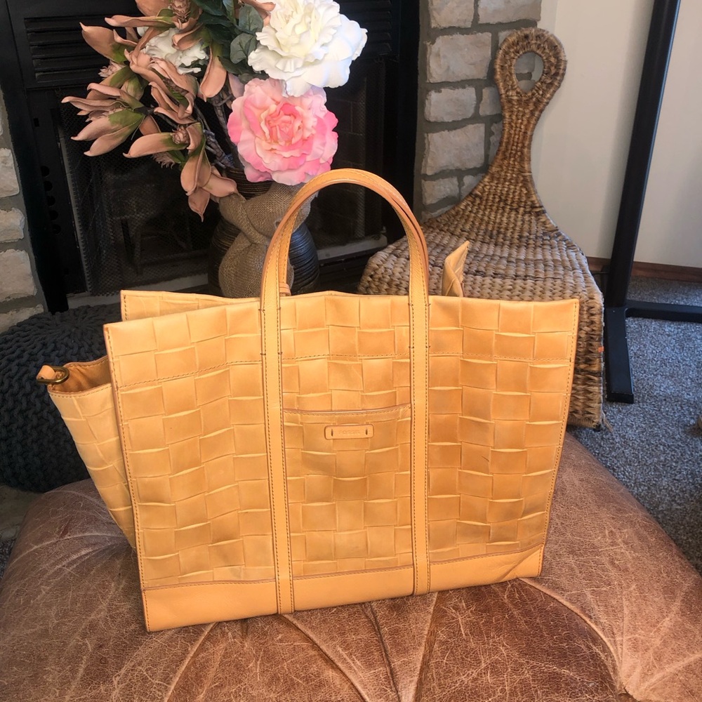 Fossil golden brown tote bag